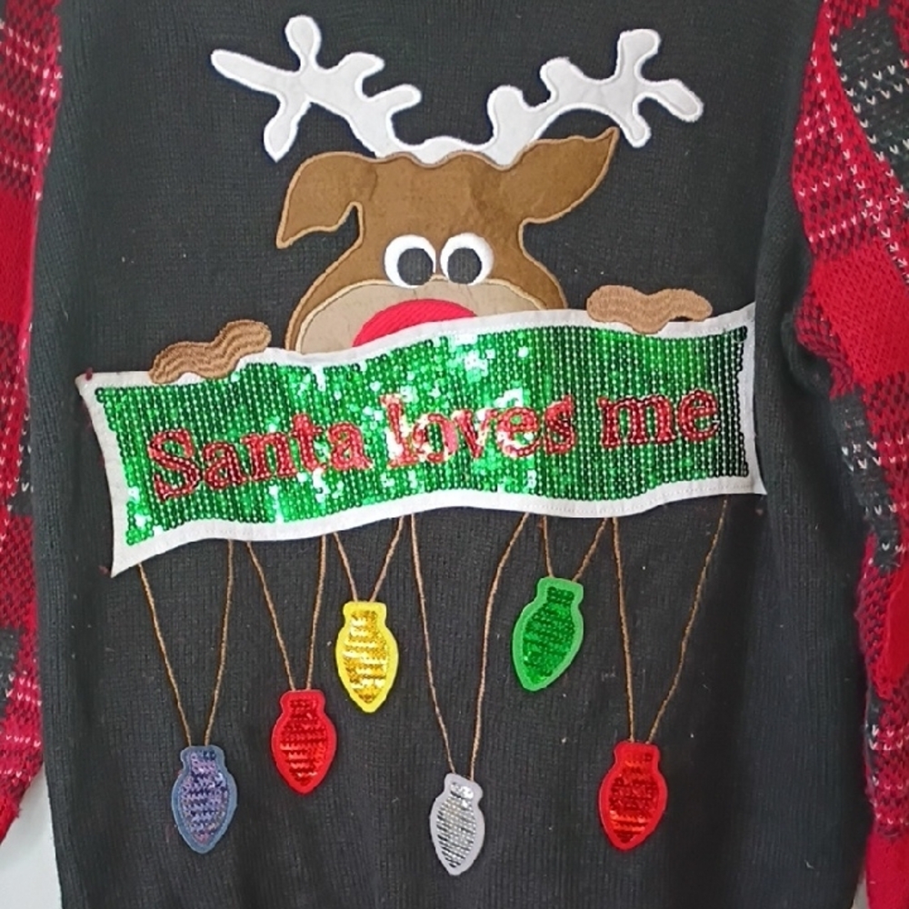 Est 1946 Ugly Christmas Sweater Festive Reindeer Christmas Sweater Cute Office - Picture 3 of 11